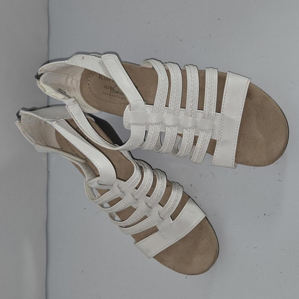0302 Kim‎ Rogers Cresta Ultra Comfort White Wedge Sandals Size 8M